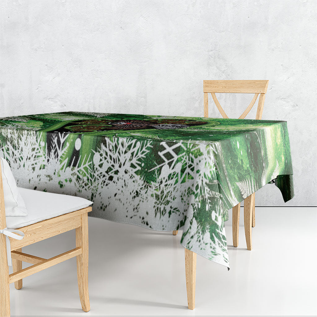 Piwakawaka New Zealand Christmas In July Tablecloth NZ Aroha Koru Fern Marble Vibes