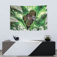 Piwakawaka New Zealand Christmas In July Tapestry NZ Aroha Koru Fern Marble Vibes