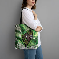 Piwakawaka New Zealand Christmas In July Tote Bag NZ Aroha Koru Fern Marble Vibes