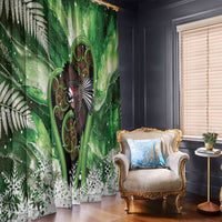 Piwakawaka New Zealand Christmas In July Window Curtain NZ Aroha Koru Fern Marble Vibes