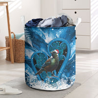 Tui Bird New Zealand Christmas In July Laundry Basket NZ Aroha Koru Fern Marble Vibes