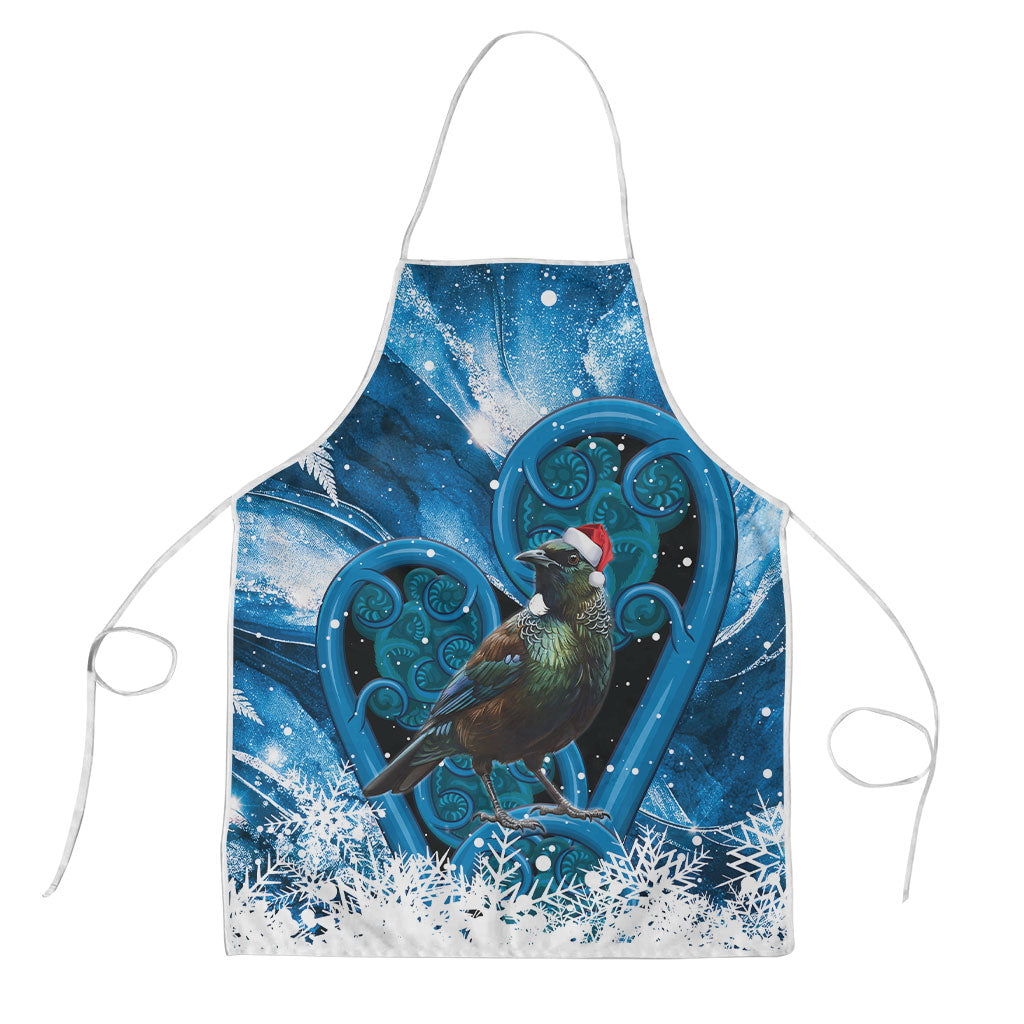 Tui Bird New Zealand Christmas In July Apron NZ Aroha Koru Fern Marble Vibes