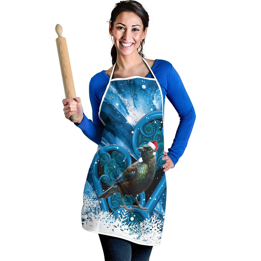 Tui Bird New Zealand Christmas In July Apron NZ Aroha Koru Fern Marble Vibes