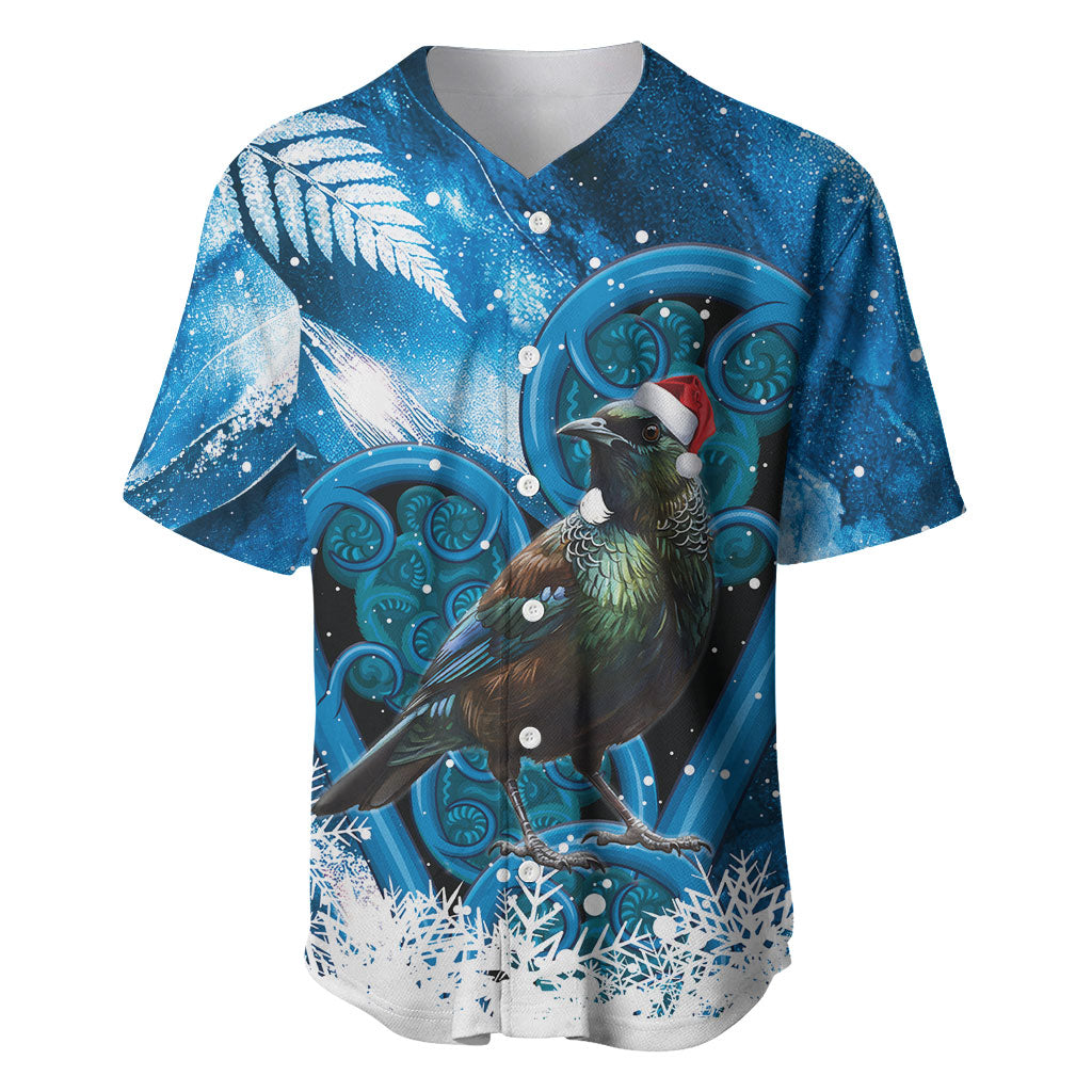 Tui Bird New Zealand Christmas In July Baseball Jersey NZ Aroha Koru Fern Marble Vibes