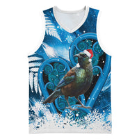 Tui Bird New Zealand Christmas In July Basketball Jersey NZ Aroha Koru Fern Marble Vibes