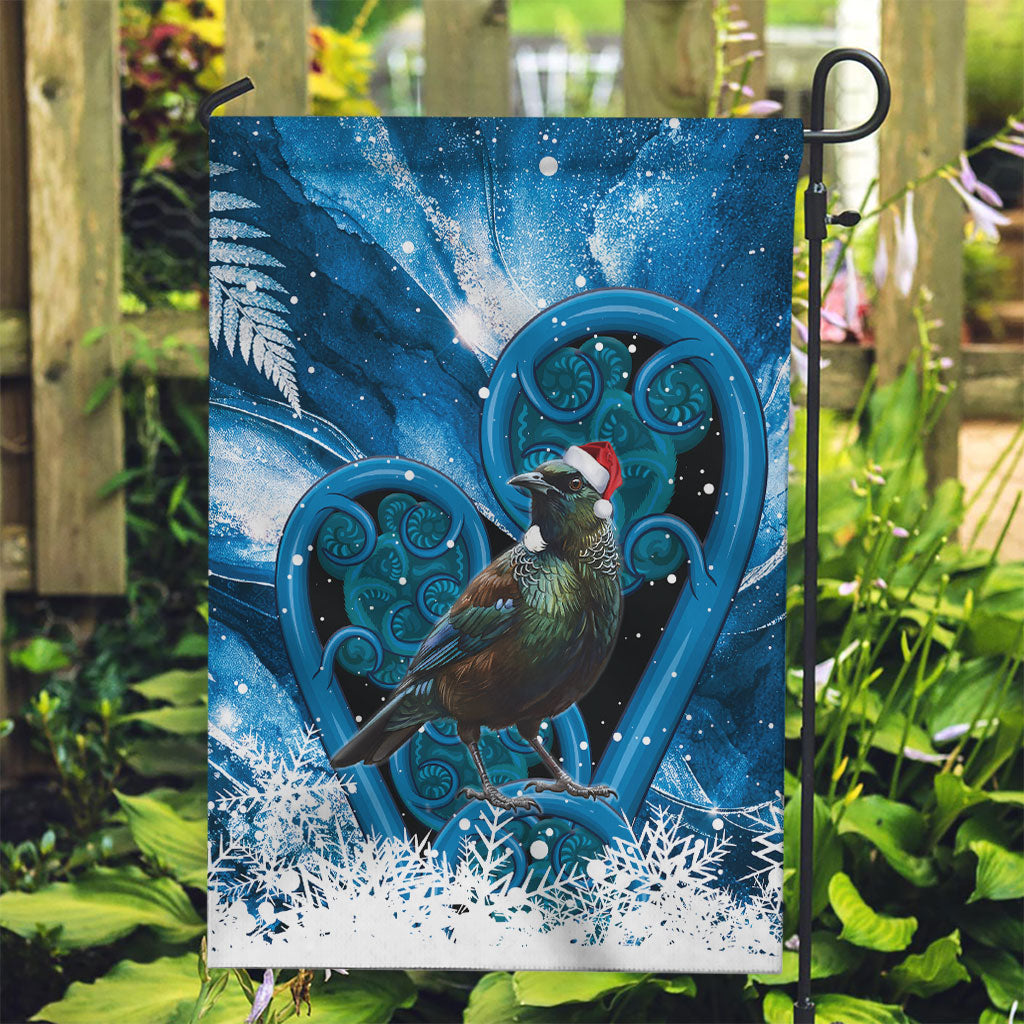 Tui Bird New Zealand Christmas In July Garden Flag NZ Aroha Koru Fern Marble Vibes