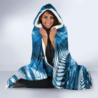 Tui Bird New Zealand Christmas In July Hooded Blanket NZ Aroha Koru Fern Marble Vibes