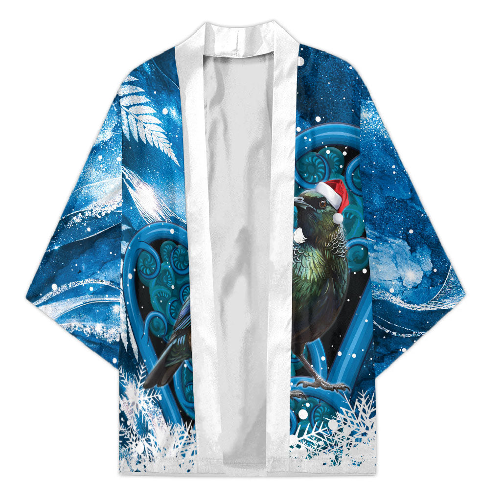 Tui Bird New Zealand Christmas In July Kimono NZ Aroha Koru Fern Marble Vibes