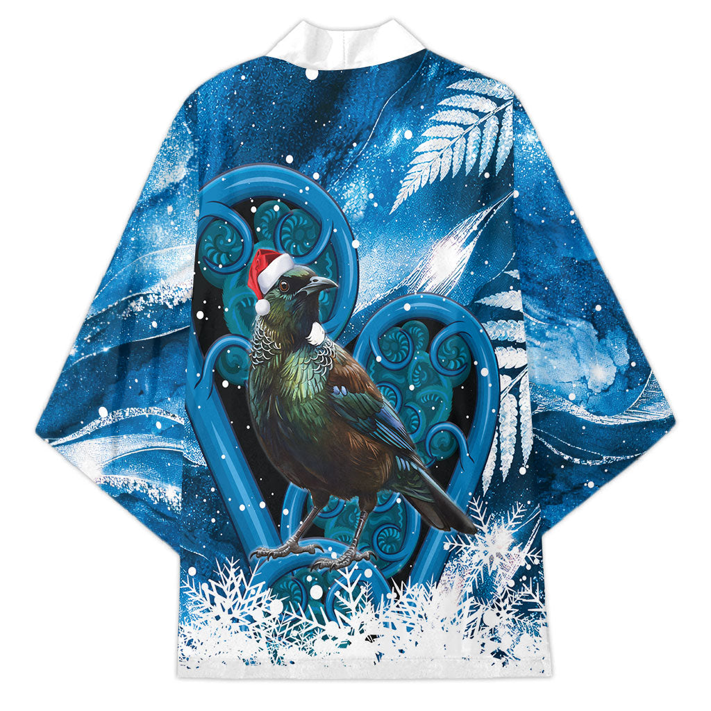 Tui Bird New Zealand Christmas In July Kimono NZ Aroha Koru Fern Marble Vibes