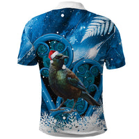 Tui Bird New Zealand Christmas In July Polo Shirt NZ Aroha Koru Fern Marble Vibes