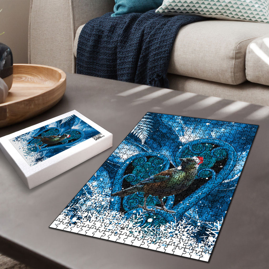 Tui Bird New Zealand Christmas In July Puzzle NZ Aroha Koru Fern Marble Vibes