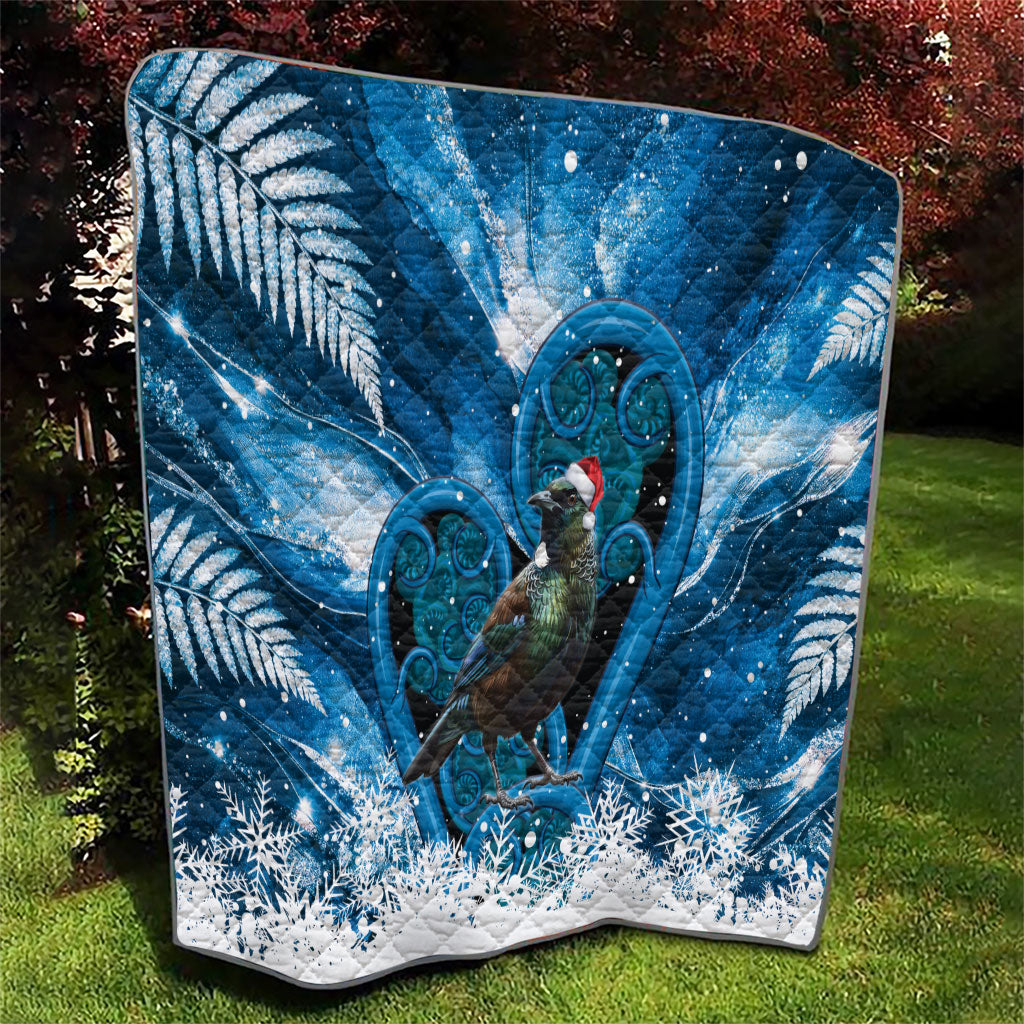 Tui Bird New Zealand Christmas In July Quilt NZ Aroha Koru Fern Marble Vibes