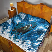 Tui Bird New Zealand Christmas In July Quilt NZ Aroha Koru Fern Marble Vibes