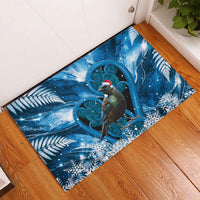 Tui Bird New Zealand Christmas In July Rubber Doormat NZ Aroha Koru Fern Marble Vibes