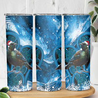 Tui Bird New Zealand Christmas In July Skinny Tumbler NZ Aroha Koru Fern Marble Vibes