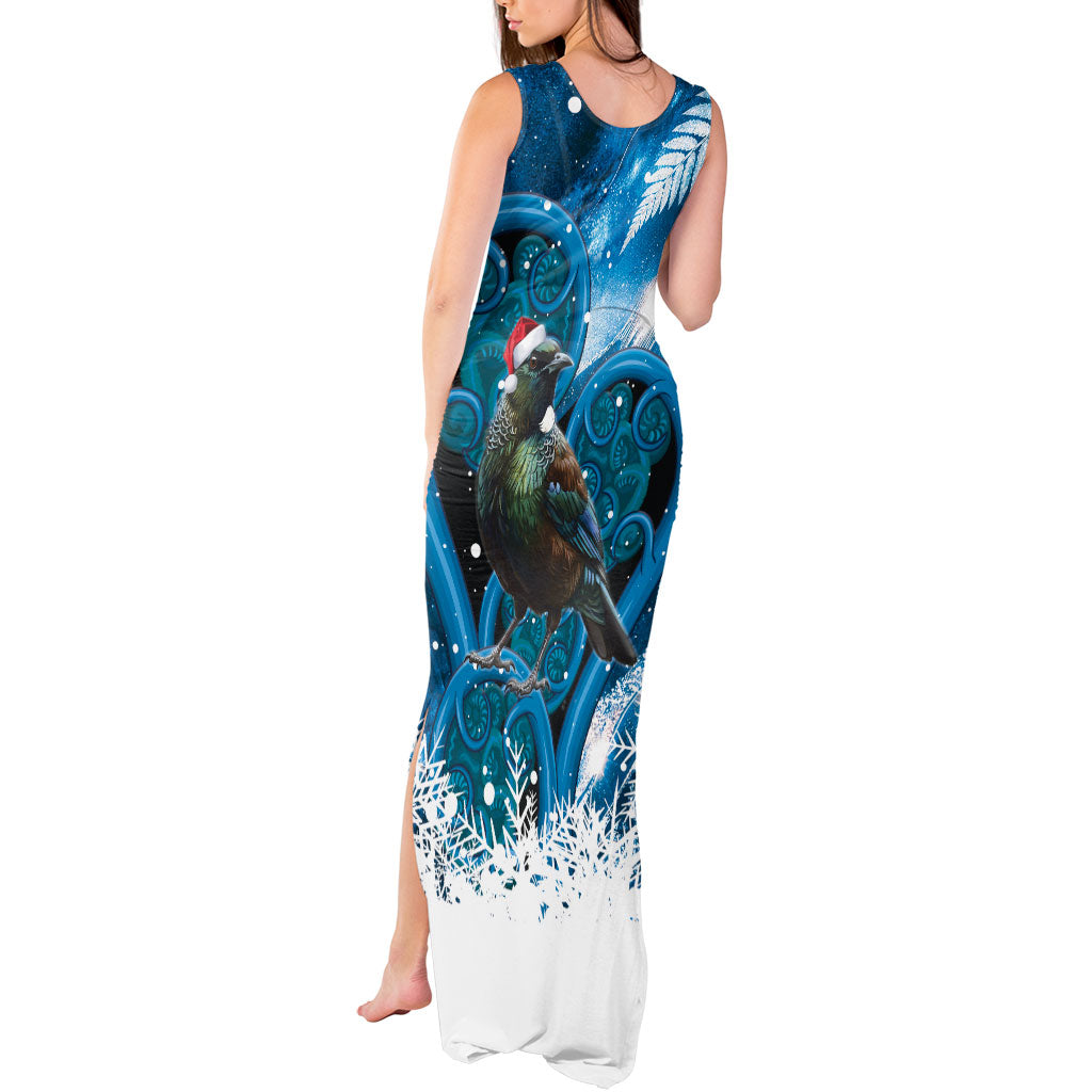 Tui Bird New Zealand Christmas In July Tank Maxi Dress NZ Aroha Koru Fern Marble Vibes