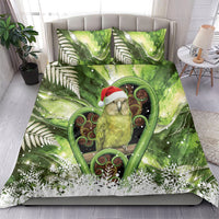 Kakapo New Zealand Christmas In July Bedding Set NZ Aroha Koru Fern Marble Vibes