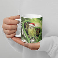 Kakapo New Zealand Christmas In July Ceramic Mug NZ Aroha Koru Fern Marble Vibes