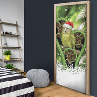 Kakapo New Zealand Christmas In July Door Cover NZ Aroha Koru Fern Marble Vibes