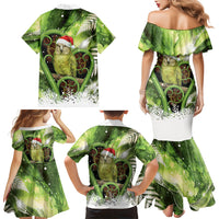 Kakapo New Zealand Christmas In July Family Matching Mermaid Dress and Hawaiian Shirt NZ Aroha Koru Fern Marble Vibes