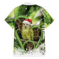 Kakapo New Zealand Christmas In July Family Matching Off The Shoulder Long Sleeve Dress and Hawaiian Shirt NZ Aroha Koru Fern Marble Vibes