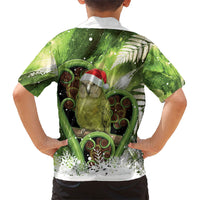 Kakapo New Zealand Christmas In July Family Matching Summer Maxi Dress and Hawaiian Shirt NZ Aroha Koru Fern Marble Vibes
