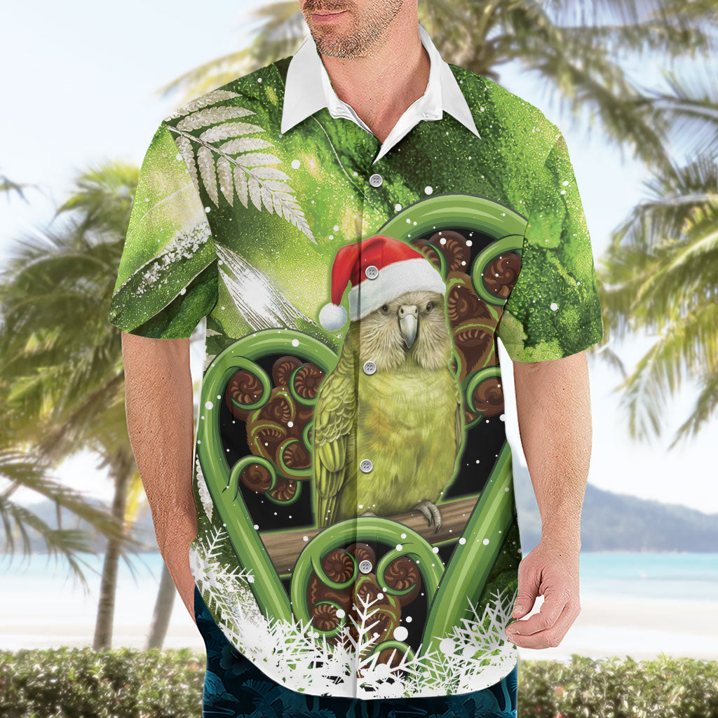 Kakapo New Zealand Christmas In July Hawaiian Shirt NZ Aroha Koru Fern Marble Vibes