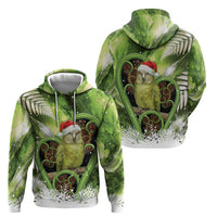 Kakapo New Zealand Christmas In July Hoodie NZ Aroha Koru Fern Marble Vibes