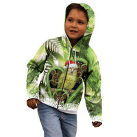 Kakapo New Zealand Christmas In July Kid Hoodie NZ Aroha Koru Fern Marble Vibes