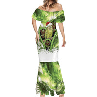 Kakapo New Zealand Christmas In July Mermaid Dress NZ Aroha Koru Fern Marble Vibes