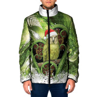 Kakapo New Zealand Christmas In July Padded Jacket NZ Aroha Koru Fern Marble Vibes