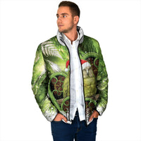Kakapo New Zealand Christmas In July Padded Jacket NZ Aroha Koru Fern Marble Vibes