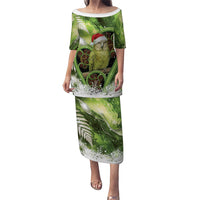 Kakapo New Zealand Christmas In July Puletasi NZ Aroha Koru Fern Marble Vibes