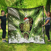 Kakapo New Zealand Christmas In July Quilt NZ Aroha Koru Fern Marble Vibes