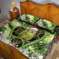 Kakapo New Zealand Christmas In July Quilt Bed Set NZ Aroha Koru Fern Marble Vibes
