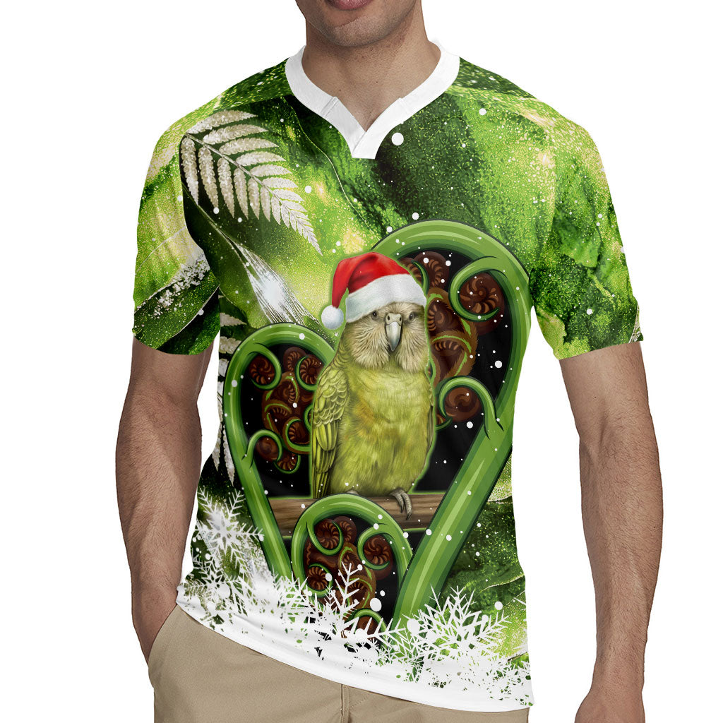 Kakapo New Zealand Christmas In July Rugby Jersey NZ Aroha Koru Fern Marble Vibes