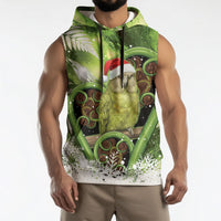Kakapo New Zealand Christmas In July Sleeveless Hoodie NZ Aroha Koru Fern Marble Vibes