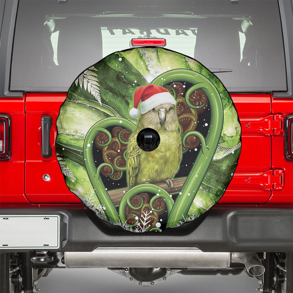 Kakapo New Zealand Christmas In July Spare Tire Cover NZ Aroha Koru Fern Marble Vibes