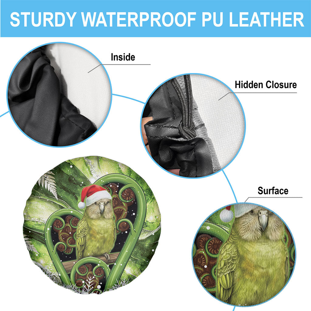 Kakapo New Zealand Christmas In July Spare Tire Cover NZ Aroha Koru Fern Marble Vibes