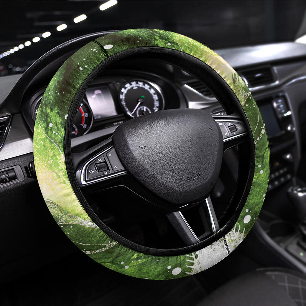 Kakapo New Zealand Christmas In July Steering Wheel Cover NZ Aroha Koru Fern Marble Vibes