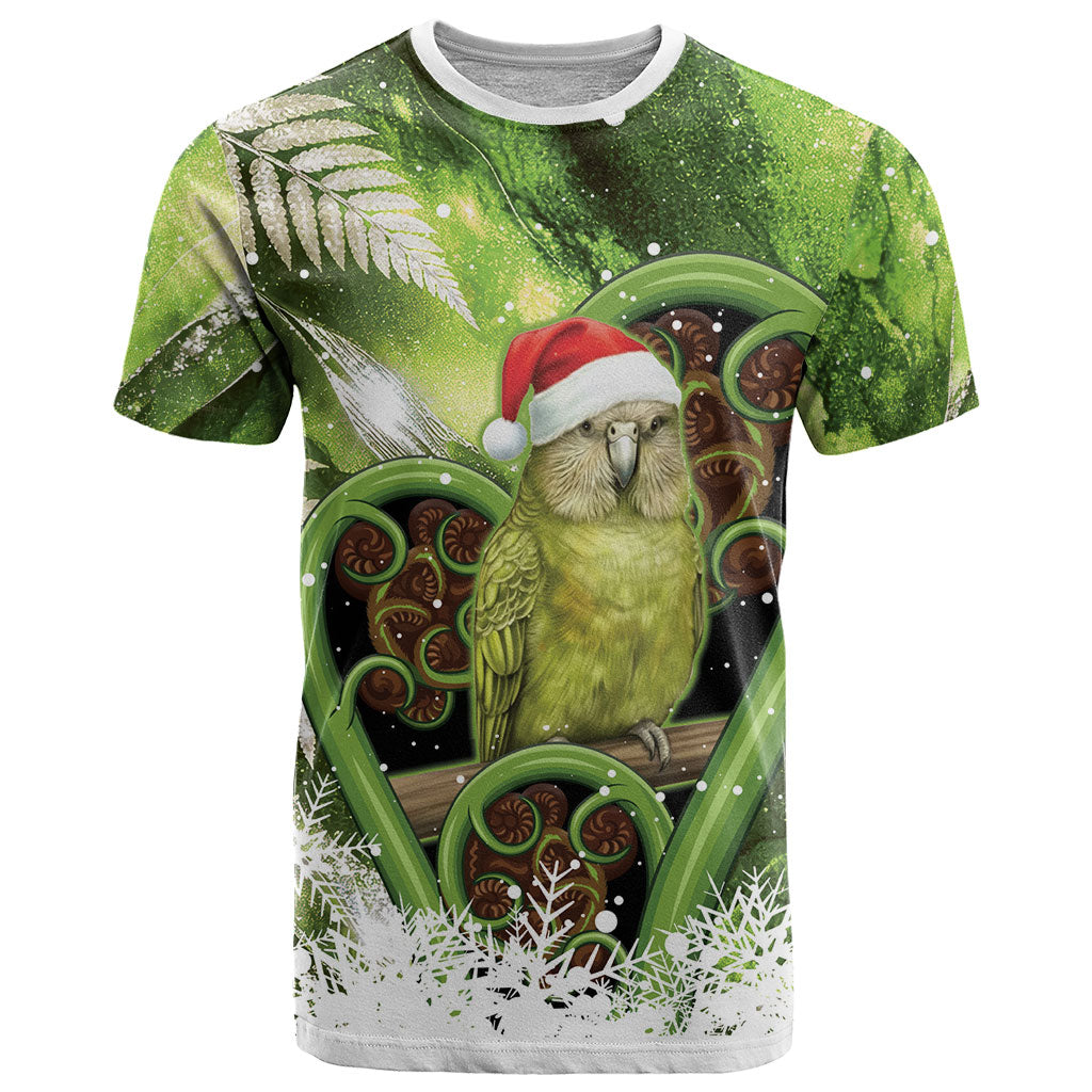 Kakapo New Zealand Christmas In July T Shirt NZ Aroha Koru Fern Marble Vibes