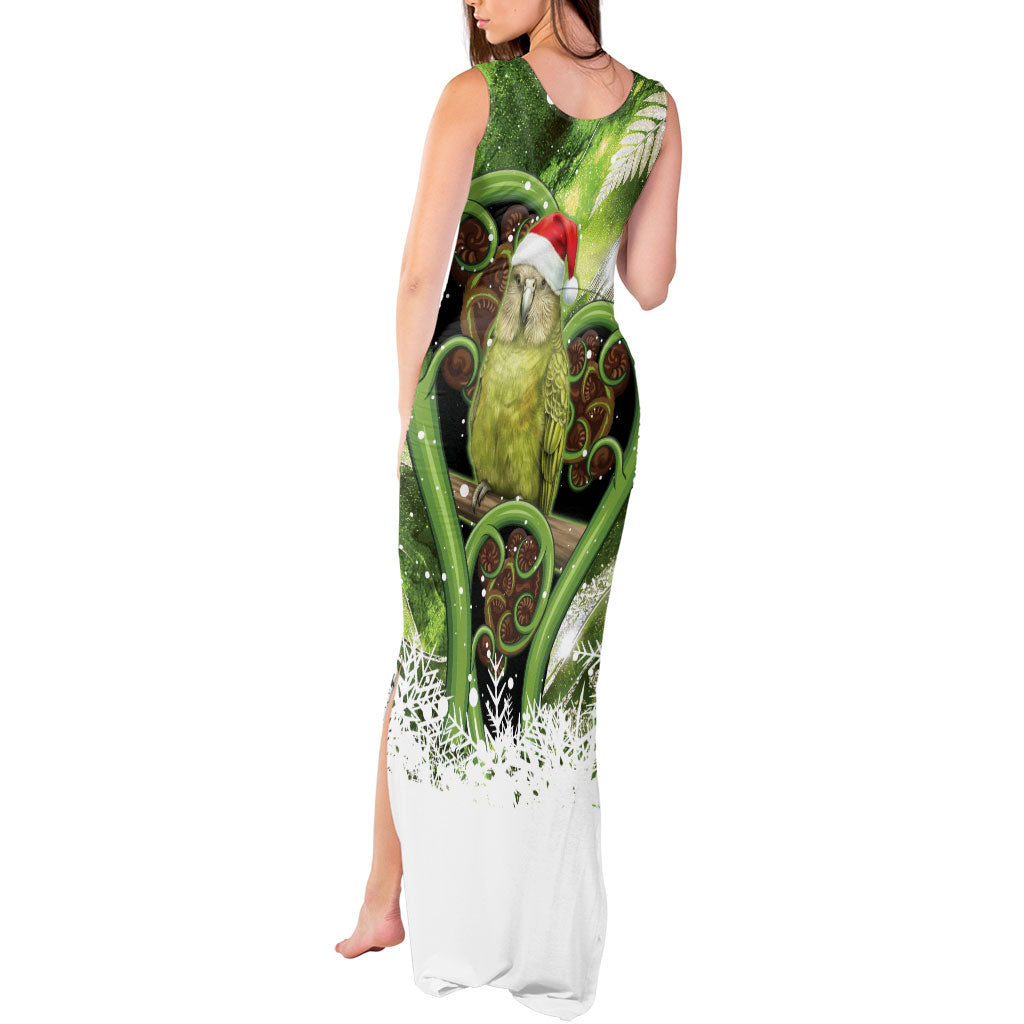 Kakapo New Zealand Christmas In July Tank Maxi Dress NZ Aroha Koru Fern Marble Vibes