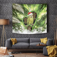 Kakapo New Zealand Christmas In July Tapestry NZ Aroha Koru Fern Marble Vibes