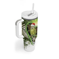 Kakapo New Zealand Christmas In July Tumbler With Handle NZ Aroha Koru Fern Marble Vibes