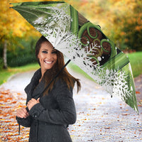 Kakapo New Zealand Christmas In July Umbrella NZ Aroha Koru Fern Marble Vibes
