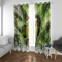 Kakapo New Zealand Christmas In July Window Curtain NZ Aroha Koru Fern Marble Vibes