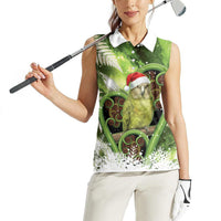 Kakapo New Zealand Christmas In July Women Sleeveless Polo Shirt NZ Aroha Koru Fern Marble Vibes