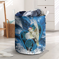 Sulphur-crested Cockatoo New Zealand Christmas In July Laundry Basket NZ Aroha Koru Fern Marble Vibes