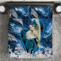 Sulphur-crested Cockatoo New Zealand Christmas In July Bedding Set NZ Aroha Koru Fern Marble Vibes