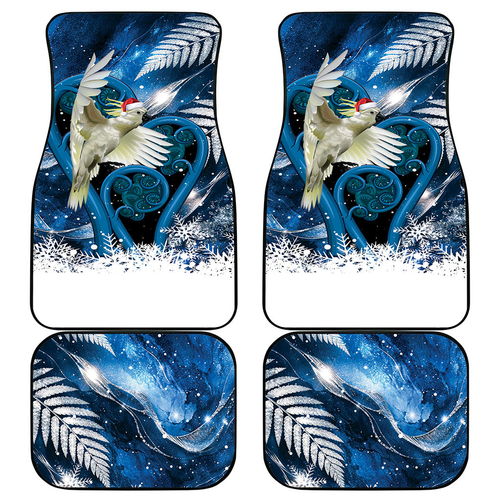 Sulphur-crested Cockatoo New Zealand Christmas In July Car Mats NZ Aroha Koru Fern Marble Vibes